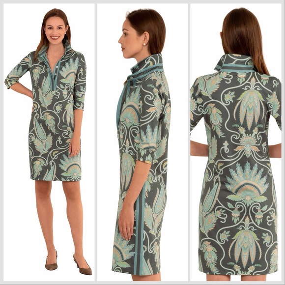 NWOT Gretchen Scott Designs Jersey Everywhere Dress in Plume sz S - Picture 2 of 11